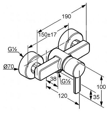 KLUDI Zenta Jednouchwytowa bateria natryskowa DN 15 - 388700575