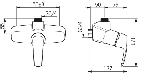 ORAS ALESSI Sense by Oras 8710F Bateria umywalkowa, 3V