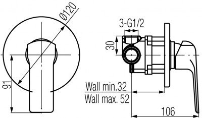 VALVEX AURORA Bateria natryskowa podtynkowa- 2445160