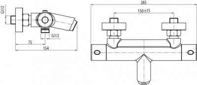 VALVEX ESTILL ROUND Bateria wannowa termostatyczna- 2447160