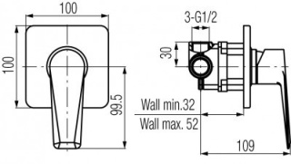 VALVEX QUASAR Bateria natryskowa podtynkowa- 2446860