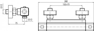 VALVEX ESTILL SQUARE PLUS Bateria natryskowa termostatyczna- 2447170