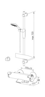 ORAS Optima 7149U Bateria wannowo-natryskowa z prysznicem