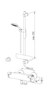 ORAS Optima 7169U Bateria natryskowa z prysznicem