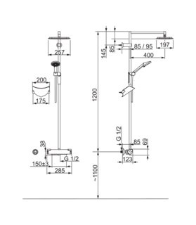 ORAS Optima 7192U Bateria natryskowa z deszczownicą