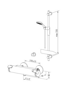 ORAS Optima 7196U Bateria natryskowa z prysznicem