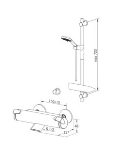 ORAS Optima 7197U Bateria wannowo-natryskowa z prysznicem