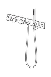 ORAS Inspera 3078 Bateria wannowo-natryskowa z prysznicem, 230/12 V