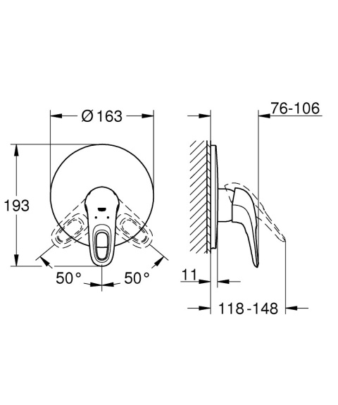 GROHE EUROSTYLE jednouchwytowa bateria prysznicowa- 19507LS3