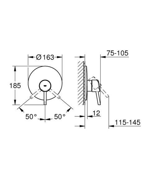 GROHE CONCETTO jednouchwytowa bateria prysznicowa- 19345001