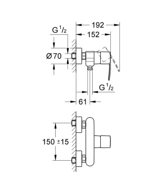 GROHE WAVE COSMOPOLITAN JEDNOUCHWYTOWA bateria prysznicowa- 23208000