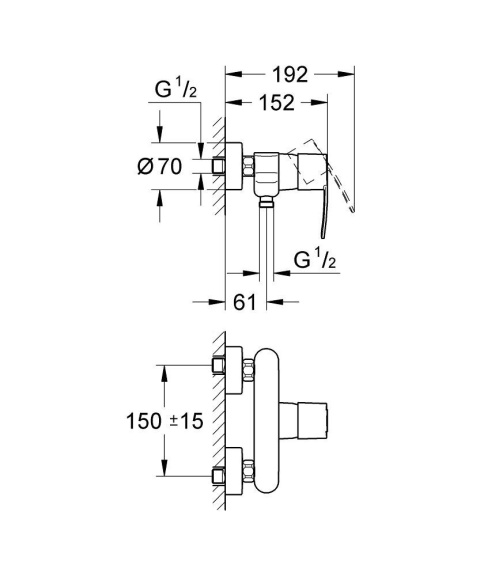 GROHE WAVE COSMOPOLITAN JEDNOUCHWYTOWA bateria prysznicowa- 23208000