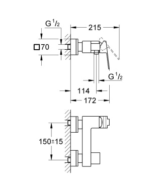 GROHE SAIL CUBE jednouchwytowa bateria prysznicowa- 23437000