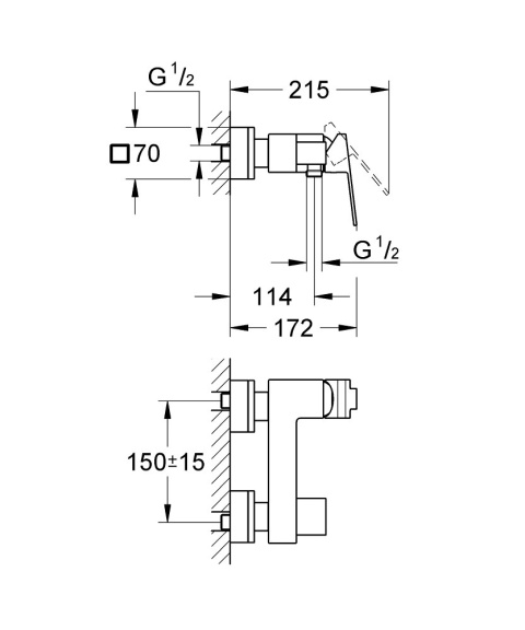 GROHE SAIL CUBE jednouchwytowa bateria prysznicowa- 23437000