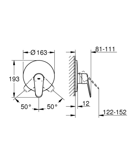 GROHE EURODISC COSMOPOLITAN jednouchwytowa bateria prysznicowa- 19549LS2