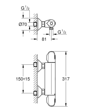 GROHE GROHTHERM 1000 bateria prysznicowa z termostatem, DN 15- 34550000