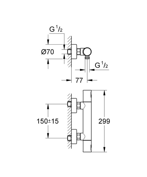 GROHE PRECISION JOY bateria prysznicowa z termostatem, DN 15- 34333000