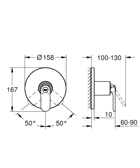 GROHE VERIS jednouchwytowa bateria prysznicowa- 24073000