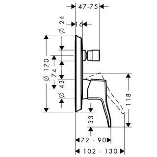 HANSGROHE Metris Classic Jednouchwytowa bateria wannowa- 31485000