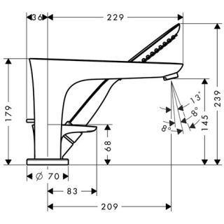 HANSGROHE PuraVida 3-otworowa jednouchwytowa bateria na brzeg wanny- 15432000