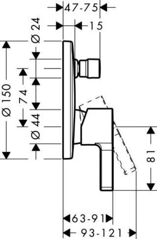 HANSGROHE Metris S Jednouchwytowa bateria wannowa- 31466000