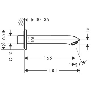 HANSGROHE Metris Wylewka wannowa- 31494000