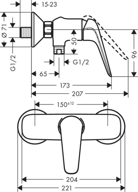 HANSGROHE Novus Jednouchwytowa bateria prysznicowa- 71060000