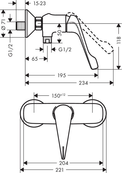 HANSGROHE Novus Jednouchwytowa bateria prysznicowa- 71926000