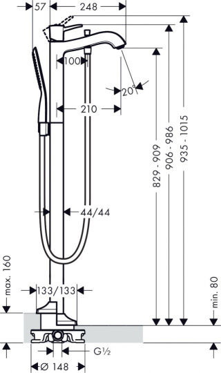 HANSGROHE Metropol Classic Jednouchwytowa bateria wannowa- 31445000