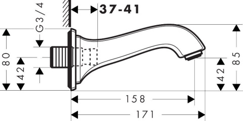 HANSGROHE Metropol Classic Wylewka wannowa- 13425090