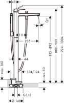 HANSGROHE Metropol Jednouchwytowa bateria wannowa- 32532990