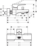 HANSGROHE Metropol Jednouchwytowa bateria wannowa- 32540670