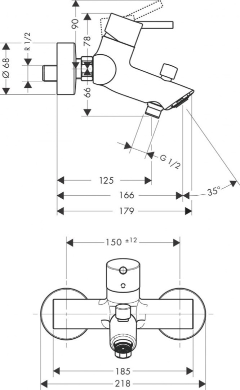 HANSGROHE Talis Jednouchwytowa bateria wannowa- 32440000