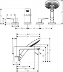 HANSGROHE Metropol 4-otworowa bateria na brzeg wanny- 74553000