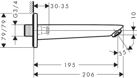 HANSGROHE Wylewka wannowa- 71410000