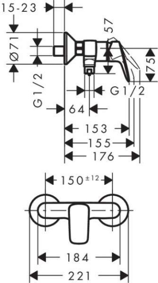 HANSGROHE Logis Jednouchwytowa bateria prysznicowa z 2 zakresami przepływu- 71601000