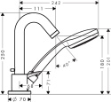 HANSGROHE Logis 3-otworowa jednouchwytowa bateria na brzeg wanny- 71310000