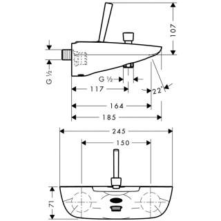 HANSGROHE PuraVida Jednouchwytowa bateria wannowa- 15472000