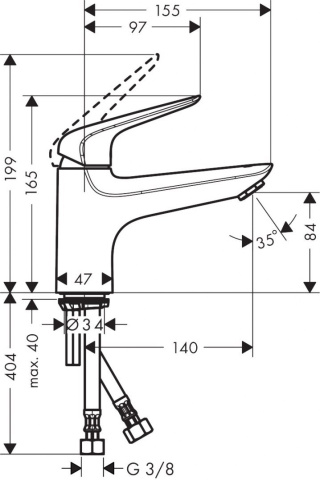 HANSGROHE Novus Jednouchwytowa bateria wannowa- 71322000