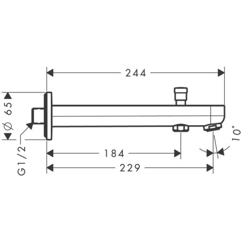 HANSGROHE Metris S Wylewka wannowa 22,8 cm z przełącznikiem- 31416000