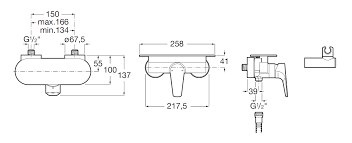 ROCA Atlas Bateria wannowa lub natryskowa- A5A2290C00