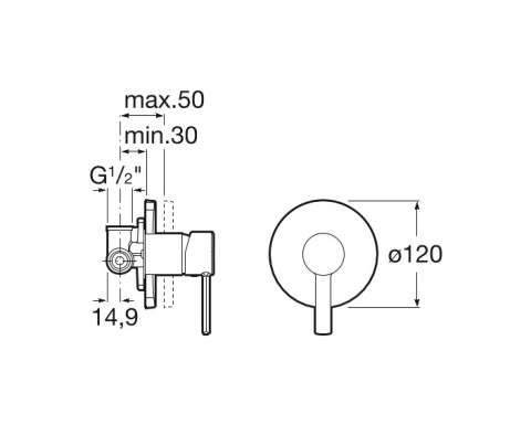 ROCA Targa Bateria prysznicowa podtynkowa- A5A2260C00