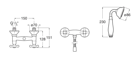 ROCA Carmen Bateria prysznicowa z zestawem natryskowym- A5A204BC00