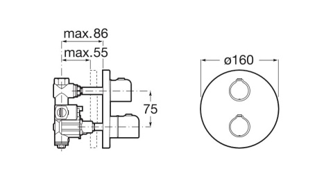 ROCA T-500 Bateria natryskowa podtynkowa jednouchwytowa- A5A2B18C00