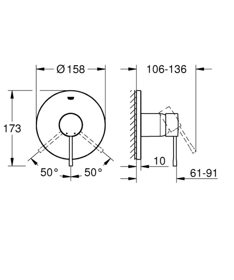 GROHE ESSENCE jednouchwytowa bateria prysznicowa- 24057GN1