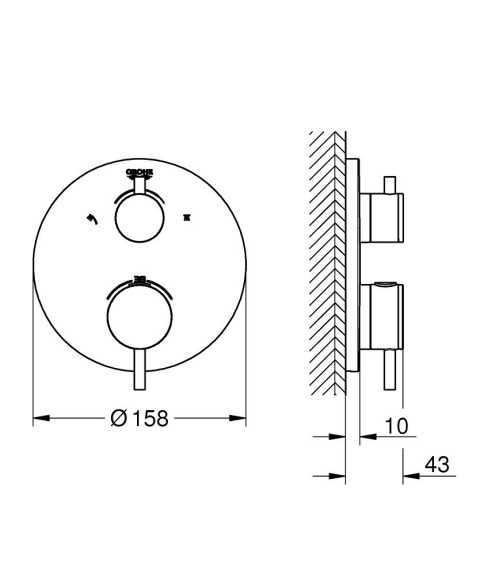 GROHE ATRIO termostatyczna bateria prysznicowa- 24135AL3