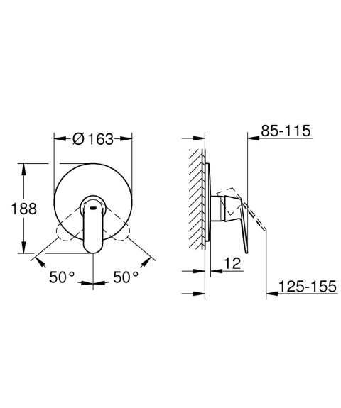 GROHE EUROSMART COSMOPOLITAN jednouchwytowa bateria prysznicowa- 19383000