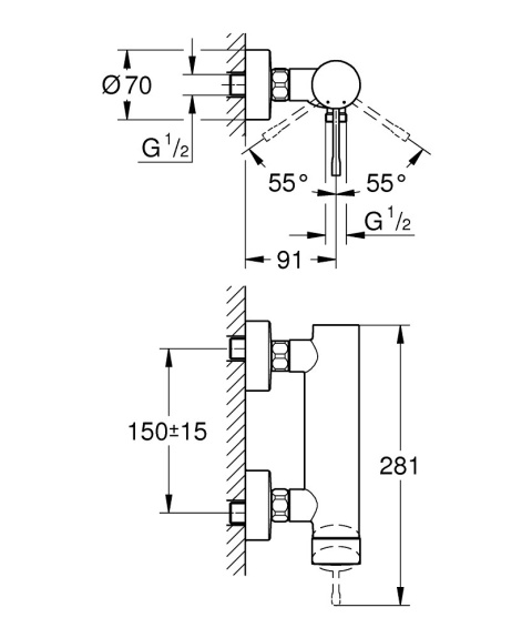 GROHE ESSENCE jednouchwytowa bateria prysznicowa- 33636DC1