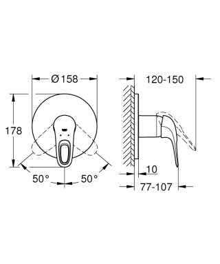 GROHE EUROSTYLE jednouchwytowa bateria prysznicowa- 24048LS3