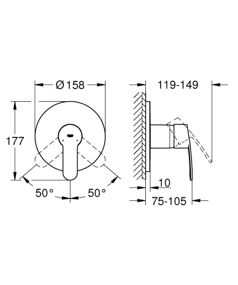 GROHE EUROSTYLE COSMOPOLITAN jednouchwytowa bateria prysznicowa- 24051002